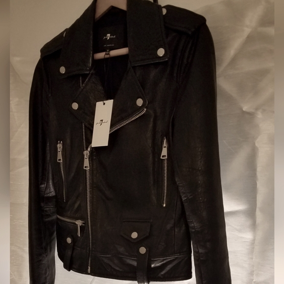 7 For All Mankind Leather Motorcycle Jacket - Picture 14 of 14